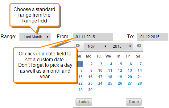 Entering Dates